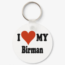 I Love My Birman Cat Merchandise keychains