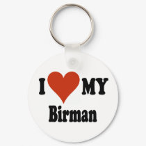 I Love My Birman Cat Merchandise keychains