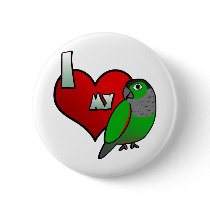 I Love my Black Capped Conure buttons by MenagerieMayhem I Love my Black Capped Conure buttons