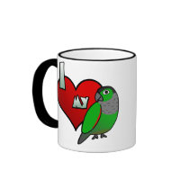 I Love my Black Capped Conure mugs by MenagerieMayhem I Love my Black Capped Conure mugs