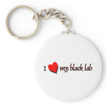 I Love my Black Labrador keychains