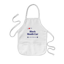 I Love My Black Mouth Cur (Male Dog) Aprons
