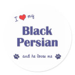 I Love My Black Persian (Male Cat) Stickers