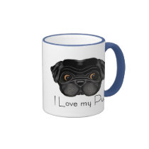 I Love my Black Pug mugs