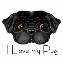 I Love my Black Pug Photo Cut Outs