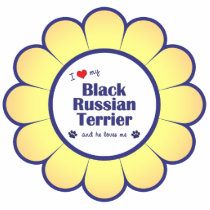 I Love My Black Russian Terrier (He) Ornament photo sculptures