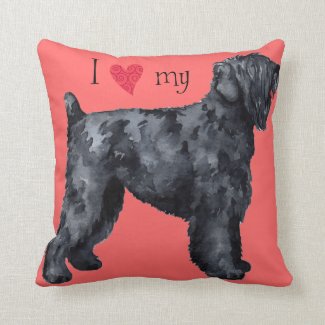 I Love my Black Russian Terrier Pillow