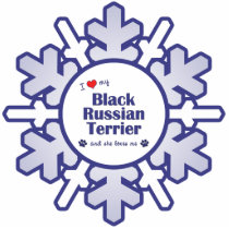 I Love My Black Russian Terrier (She) Ornament photo sculptures