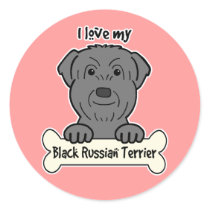 I Love My Black Russian Terrier stickers