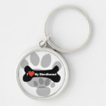 I Love My Bloodhound - Dog Bone Keychain