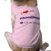I Love My Bloodhound (Female Dog) Dog Shirt