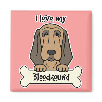 I Love My Bloodhound magnets by dogcartoons I Love My Bloodhound magnets