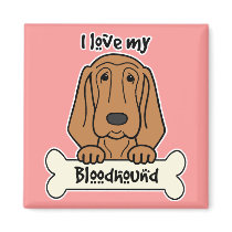 I Love My Bloodhound magnets by dogcartoons I Love My Bloodhound magnets