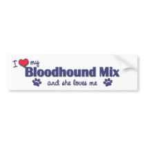 I Love My Bloodhound Mix (Female Dog) bumper stickers by muttybuddy I Love My Bloodhound Mix (Female Dog) bumper stickers