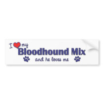 I Love My Bloodhound Mix (Male Dog) bumper stickers by muttybuddy I Love My Bloodhound Mix (Male Dog) bumper stickers