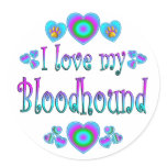 I Love My Bloodhound Sticker