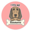 I Love My Bloodhound stickers by dogcartoons I Love My Bloodhound stickers