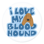 I Love My Bloodhound Stickers