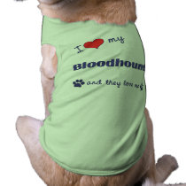 I Love My Bloodhounds (Multiple Dogs) pet clothing by thatsalottadogs I Love My Bloodhounds (Multiple Dogs) pet clothing