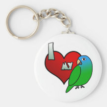 I Love my Blue Crowned Conure Key Chains