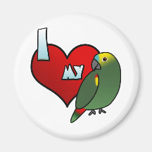 I Love my Blue Fronted Amazon Refrigerator Magnet