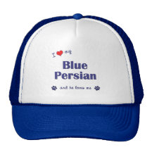 I Love My Blue Persian (Male Cat) Hats