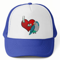 I Love my Blue Quaker Parakeet hats