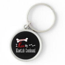 I Love My Bluetick Coonhound keychains