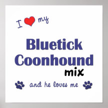 I Love My Bluetick Coonhound Mix (He) Poster