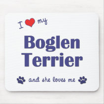I Love My Boglen Terrier (Female Dog) mousepads