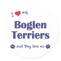 I Love My Boglen Terriers (Multiple Dogs) stickers by dogadoodle I Love My Boglen Terriers (Multiple Dogs) stickers