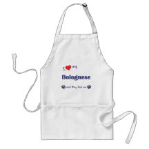 I Love My Bolognese (Multiple Dogs) Aprons
