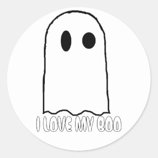 boo sticker round classic stickers