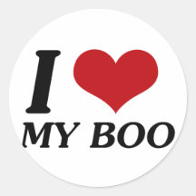 I Love My Boo (Heart) Round Sticker