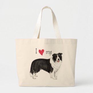 I Love my Border Collie Tote Bags