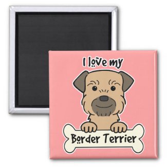 I Love My Border Terrier Magnet