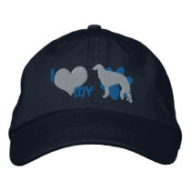 I Love my Borzoi Embroidered Hat (Blue) embroidered hats by MenagerieMayhem I Love my Borzoi Embroidered Hat (Blue) embroidered hats