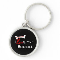 I Love My Borzoi keychains