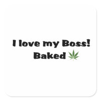I Love my Boss Baked Sticker