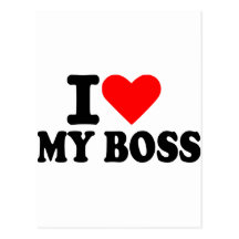 I love my boss post card