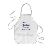 I Love My Boston Terrier (Male Dog) Aprons