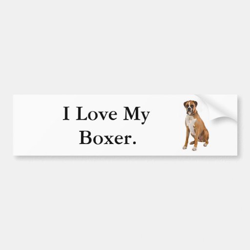 I Love My Boxer Bumper Sticker