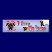 I Love My Boxer Dog  Bumper Sticker bumper stickers