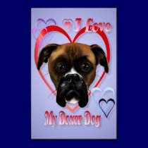 I Love My Boxer Dog Poster large posters