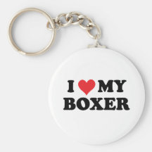 I Love My Boxer Key Chains