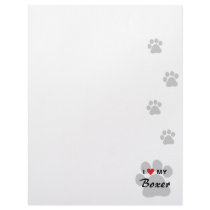 I Love My Boxer Pawprint Letterhead