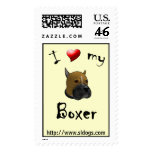 I Love My Boxer Postage Stamp
