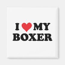 I Love My Boxer Refrigerator Magnet