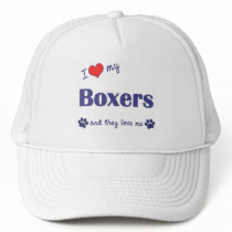 I Love My Boxers (Multiple Dogs) Mesh Hat
