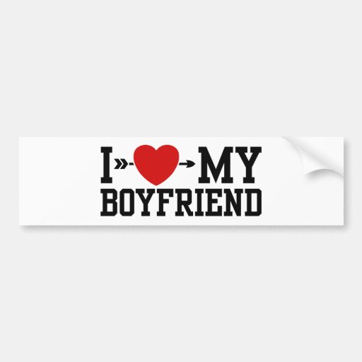 I Love My Boyfriend Car Bumper Sticker Zazzle